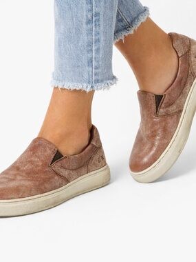 ✨ Bohemian Chic: BED STU Distressed Leather Slip-On Sneakers ✨